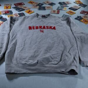 Nike Team Nebraska Cornhuskers Crewneck Sweatshirt Gray Unisex L